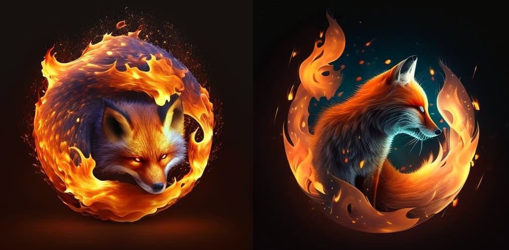 Firefox Logos by John Rice generated in Midjourney